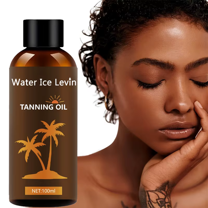 Huile de bronzage hydratante avec acide hyaluronique et collagène pour une peau lisse