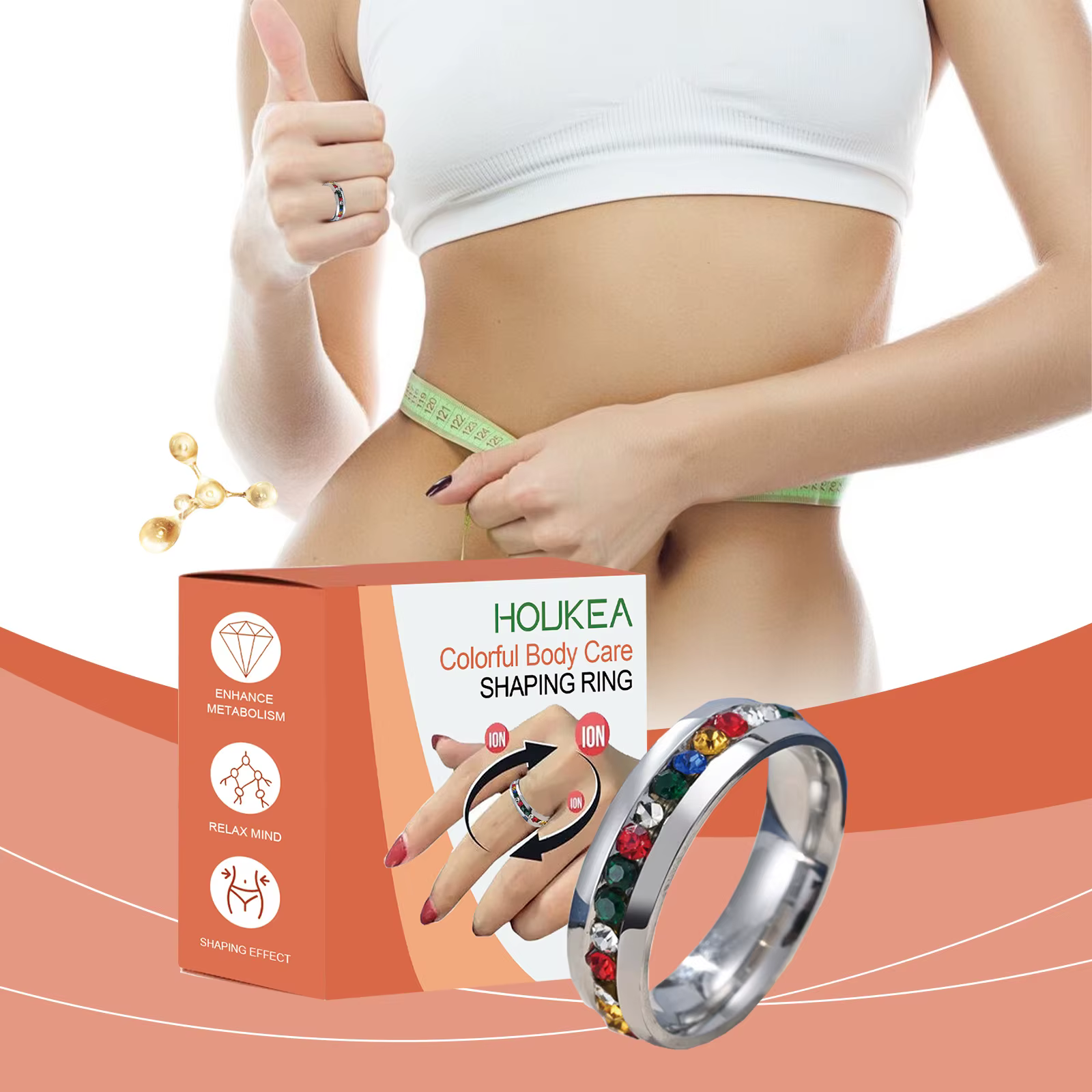 Anneau de perte de poids brûlant les graisses Fitness minceur corps Abdomen taille ventre contrôle Shaper favoriser la Circulation sanguine outil de soins de santé