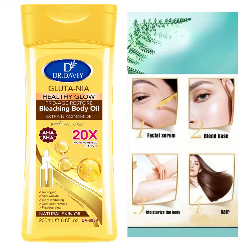 200ml DR.DAVEY GLUTA NIA Body OilHuile de soin de la peau hydrate et nourrit