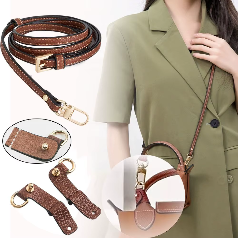 Sac à main de transformation de conversion sans poinçon, sacs à bandoulière environnementaux, accessoires de sangle en cuir véritable, structure suspendue pour Longchamp