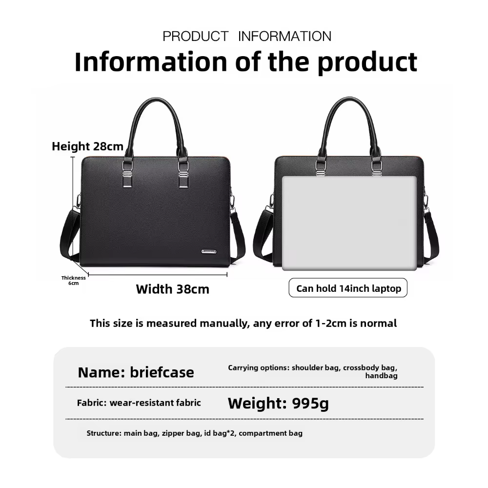 Sacs pour hommes grande capacité en cuir sacs à main en peau de vache pour hommes mallette d'affaires sac à bandoulière sac d'ordinateur de voyage d'affaires
