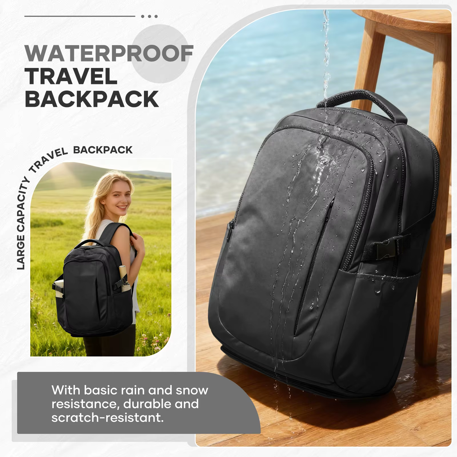 Sac à dos pour ordinateur portable, sac à dos de voyage, bagage à main, sac à dos professionnel pour avion, sac à dos de cabine, sac à dos d'école, sac à dos pour ordinateur, sac à bandoulière