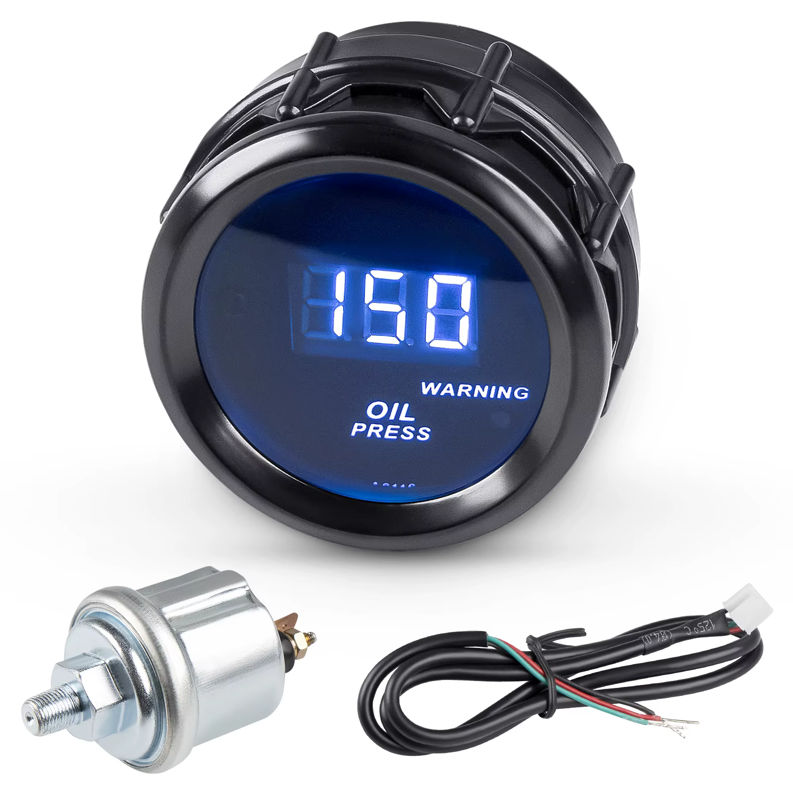 Manomètre de pression d'huile numérique LED 2 "52mm manomètre d'huile avec capteur 0-150PSI compteur de pression d'huile de voiture 12V pour véhicule de camion de voiture