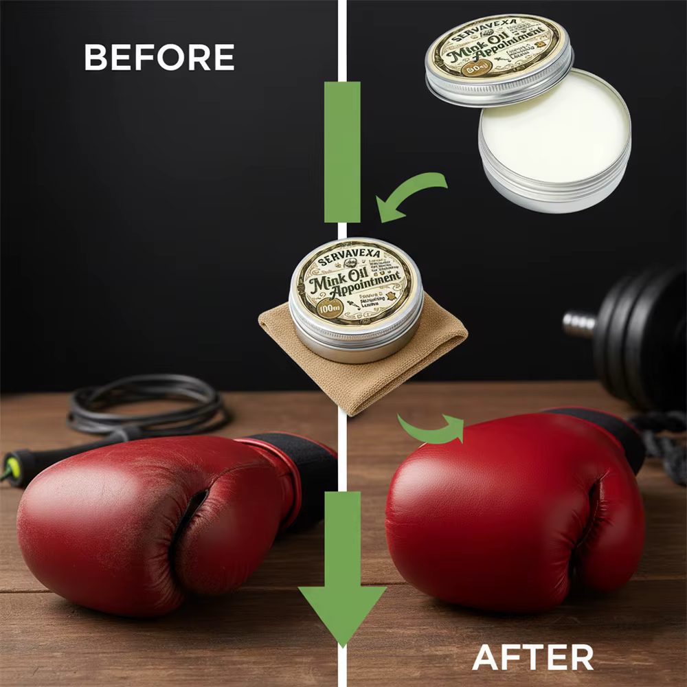 Crème spéciale à l'huile de vison pour gants de boxe - Prévient les fissures et les dommages causés par la