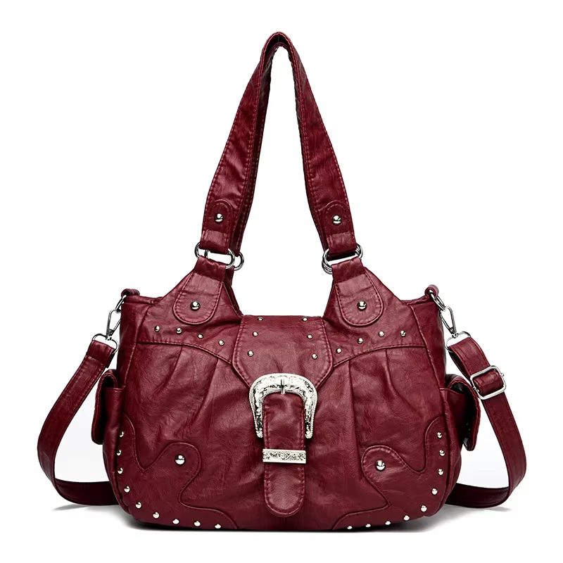 Sac à Main de Luxe en Cuir Souple Vintage pour Femme, Grande Capacité, Décontracté, à Bandoulière, de Voyage