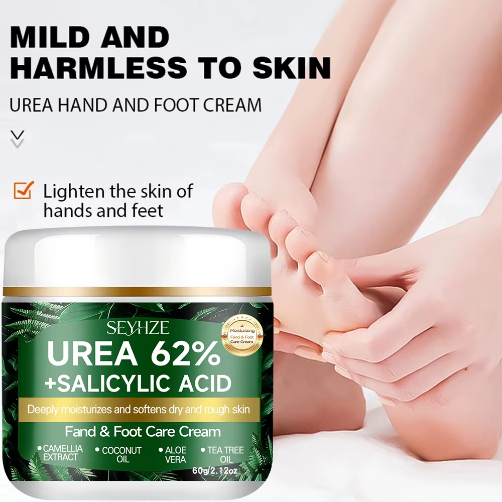 Crème pour les pieds SEYHZE avec 62% d'urée et d'acide salicylique pour peaux sèches et rugueuses