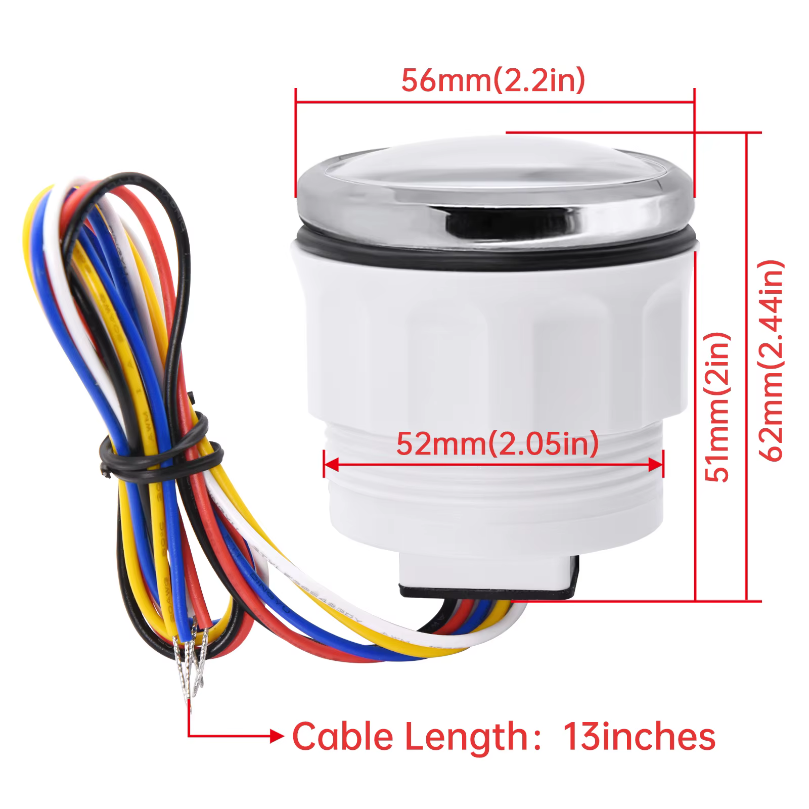 Jauge de pression d'huile 2'' 52mm, jauge de niveau d'eau, jauge de niveau de carburant, voltmètre, jauge de température de l'eau, jauge de température d'huile pour voiture, bateau, marine, 12V 24V
