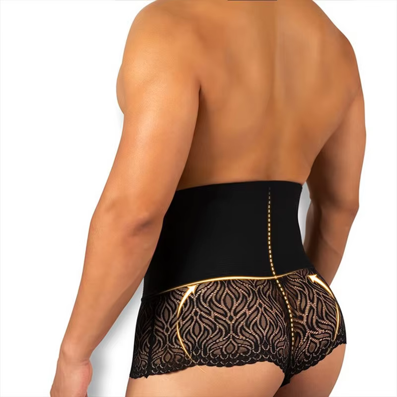 Culottes amincissantes pour homme, gaines sculptantes rehausseurs de fesses, shorts de compression sexy en dentelle pour hommes, pour perdre du ventre et sculpter la silhouette