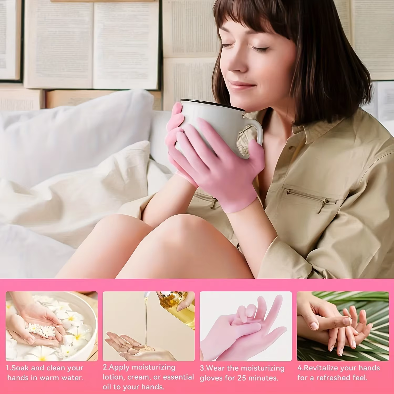 2 paires de gants en silicone réutilisables pour mains sèches