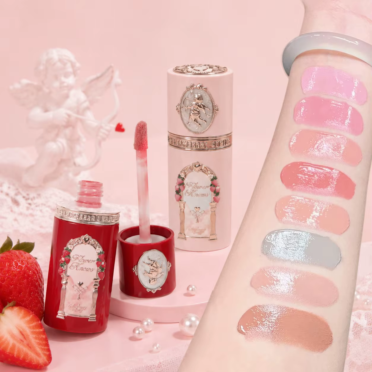 Flower Knows Strawberry Cupid Blush Liquide Eclat Naturel Teint Joues Longue Tenue Hydratant Leger Maquillage Glow