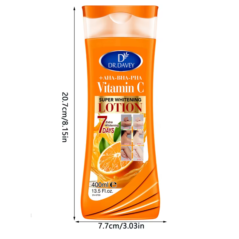 DR.DAVEY VITAMIN C body lotionGrande capacité400MLLotion corporelle hydratante et rafraîchissante Four Seasons