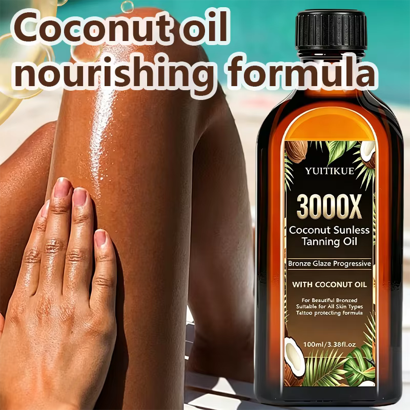 YUITIKUE 100ml 3000X Huile de bronzage sans soleil à la noix de coco