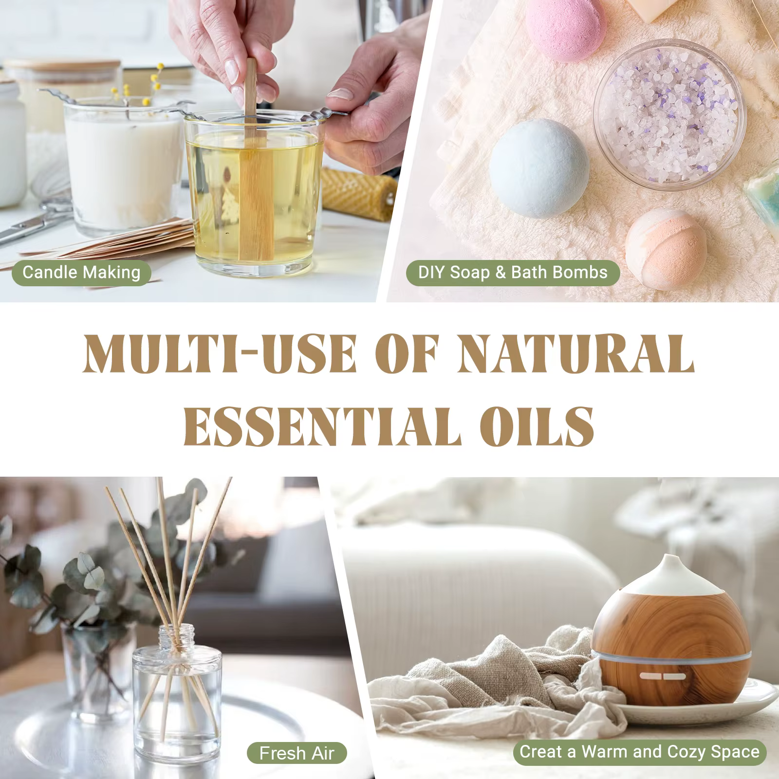 EUQEE 10ml huile essentielle Pure pour diffuseur d'aromathérapie-joim Eucalyptus encens cannelle lavande arôme huiles essentielles