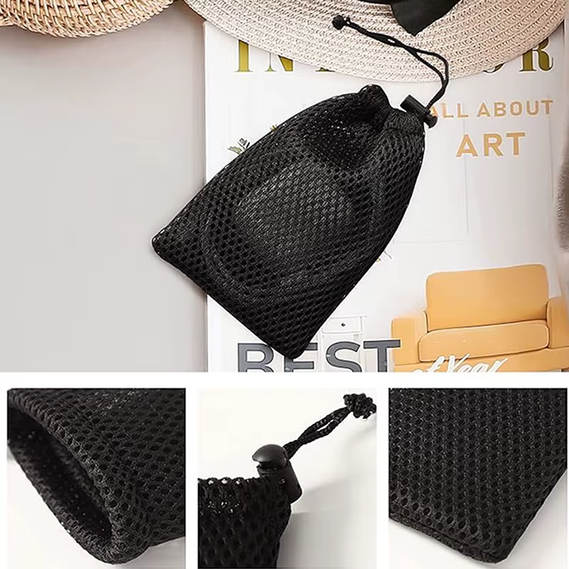 Pochette de rangement à cordon en maille de Nylon, 3 pièces, pochette de voyage et d'activités de plein air polyvalente pour produits numériques