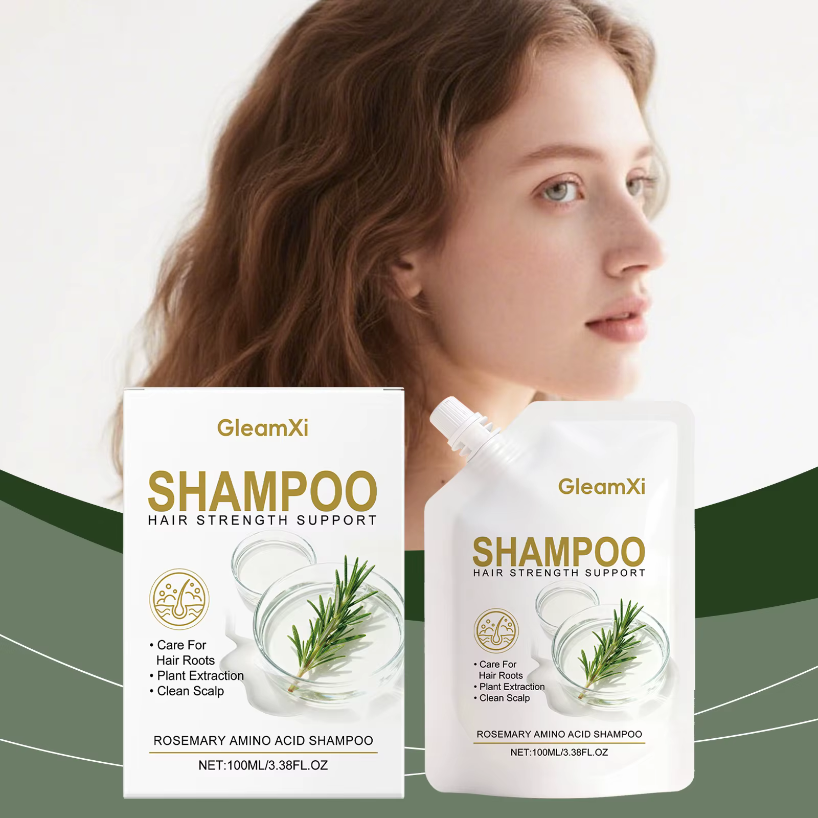 Shampoo à la Rosmarine Acide Aminé Volumisant pour Cheveux Gras Soin du Cuir Chevelu Épaississant Contrôle des Frisottis Brillance Hydratant Gratuit Hommes Femmes