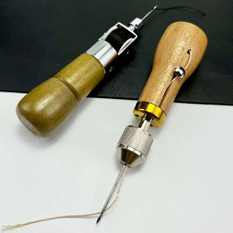 Kit de couture à la main pour le cuir, complet avec 1 ensemble de fils cirés et outils de finition pour projets de bricolage en cuir