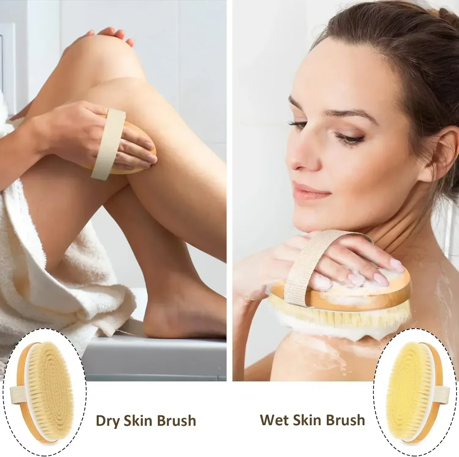 Brosse corporelle exfoliante en bois
