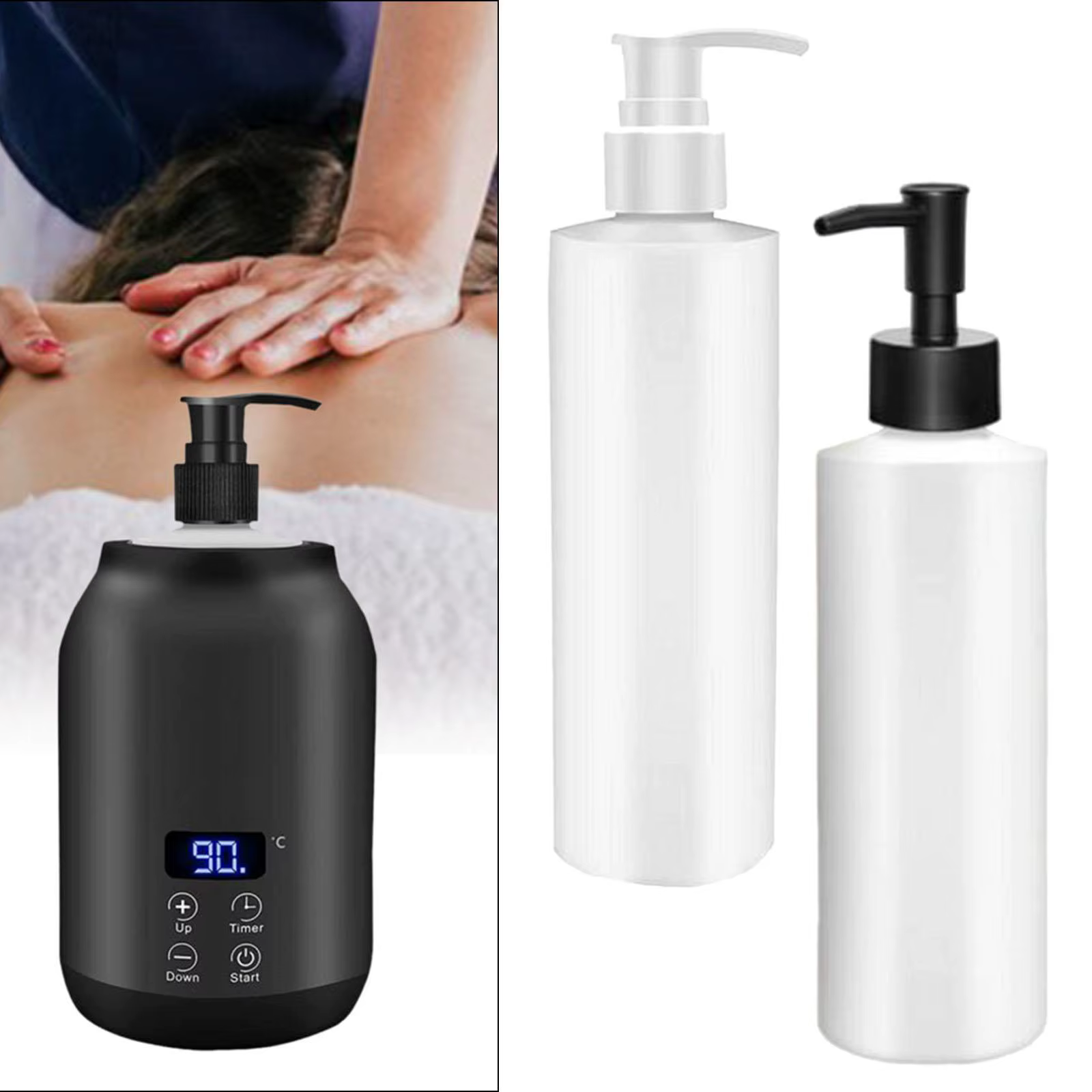 Bouteille d'huile de massage polyvalente pour salon SPA