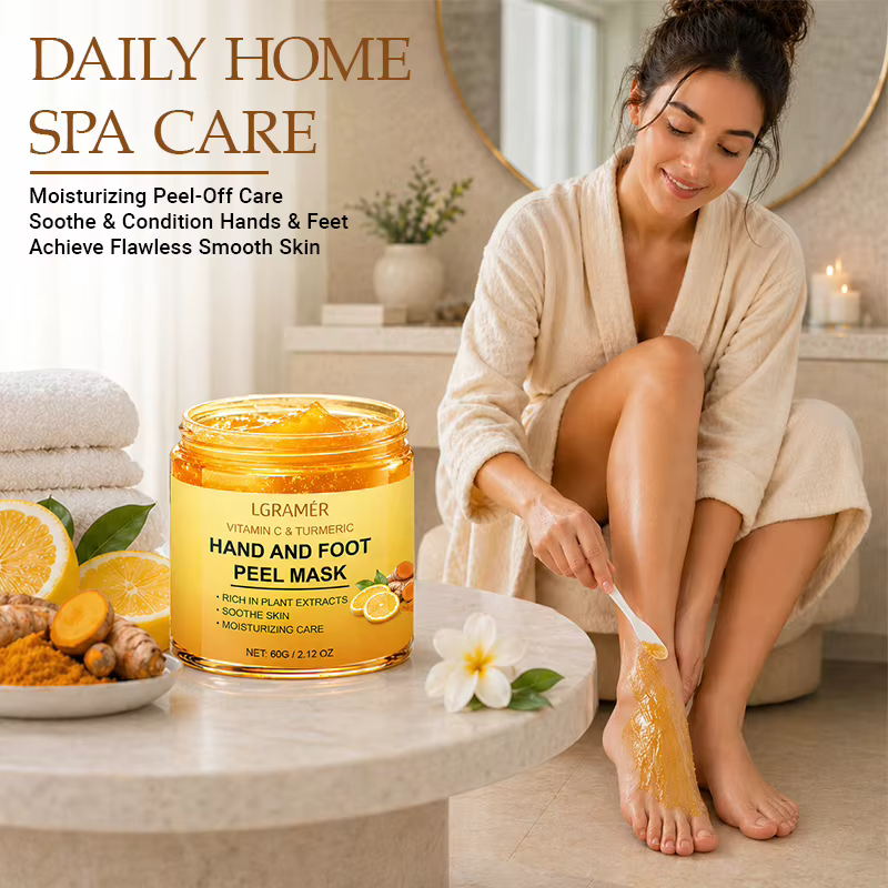 Masque pour les mains et les pieds à la vitamine C et au curcuma