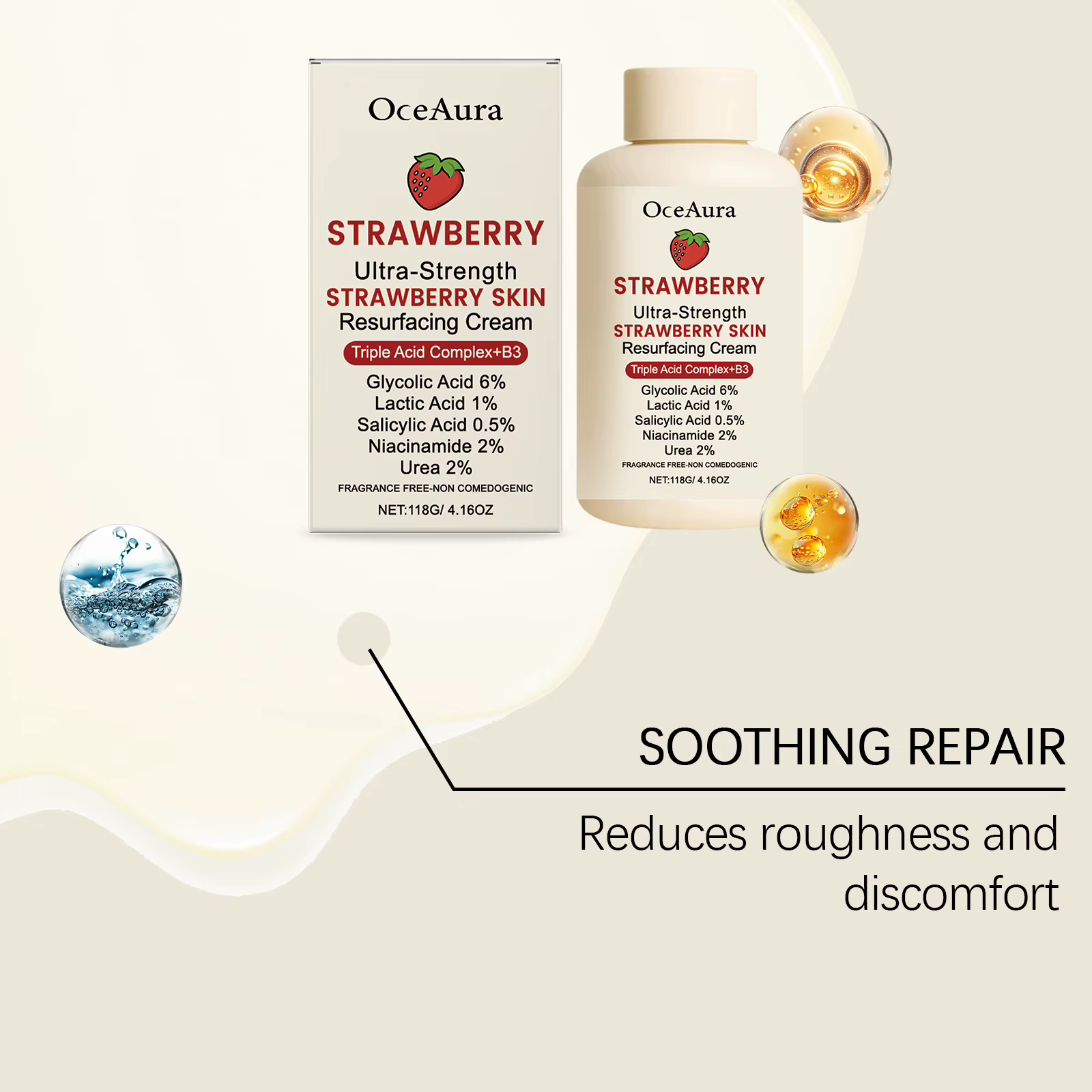 Crème pour le corps à lueur de fraise avec Niacinamide acide salicylique exfoliant hydratant peau lisse Non grasse hydratant cadeau de vacances