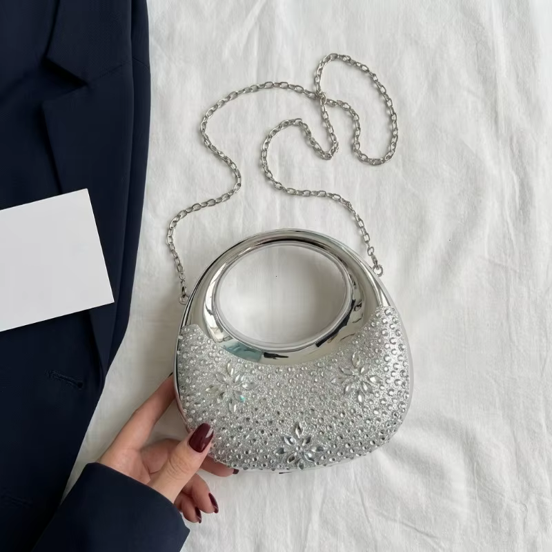 Mini sacs de soirée dorés, sacs à main de luxe de créateur, sacs à bandoulière de forme originale, pochettes en acrylique pour fêtes et mariages