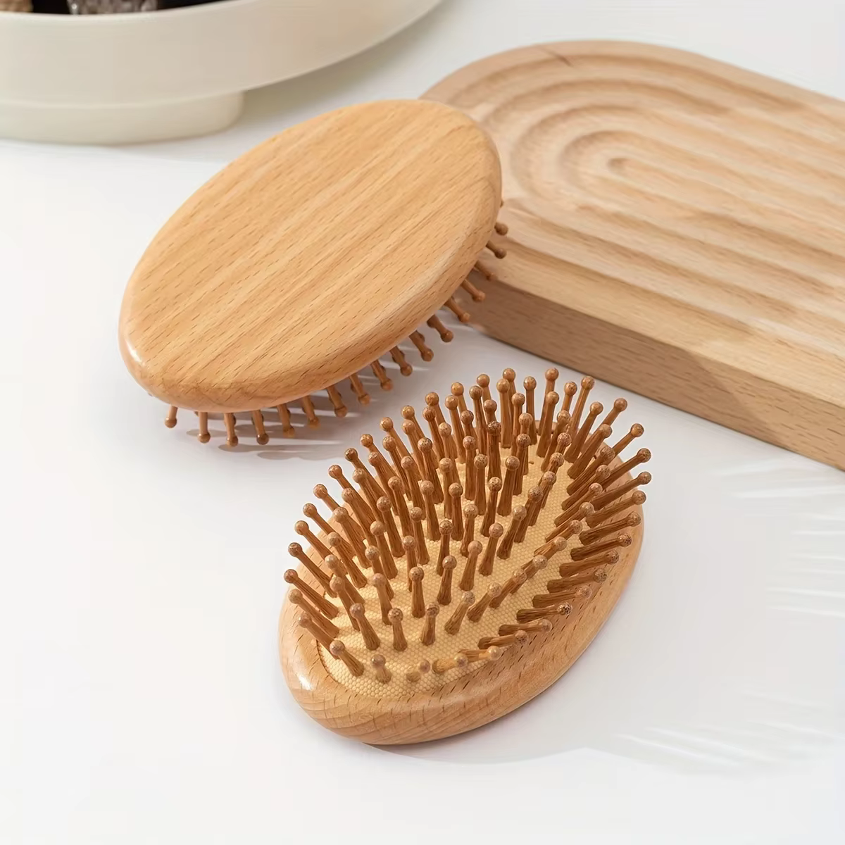 Peigne à coussin d'air en bambou et bois