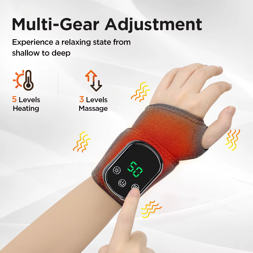 Chauffage électrique protège-poignet Massage par Vibration compresse chaude attelle de poignet cheville enveloppement main pied protecteur bracelet Rechargeable