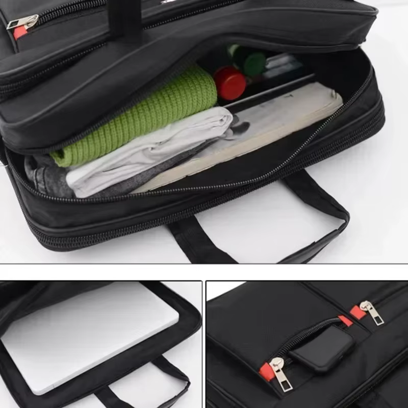 Porte-documents d'affaires de grande capacité pour hommes, sac à bandoulière Portable polyvalent, sac à main à poches multiples pour usage professionnel et décontracté