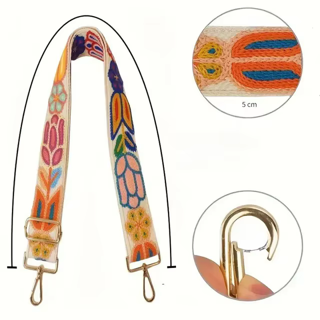 Sangle d'épaule de Style Vintage brodée à la main, polyvalente, mode, accessoires de sacs à main, sangle d'accessoire confortable réglable