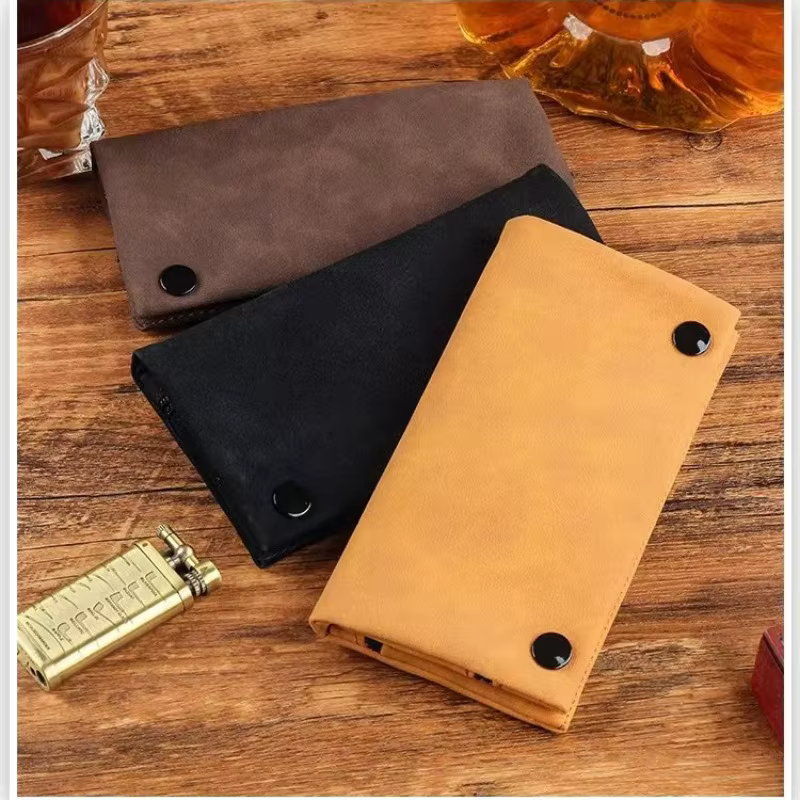 Pochette à tabac en cuir ponctué de graines, faite à la main, sac de rangement pliable, multifonctionnel, pour hommes, accessoires de fumeur