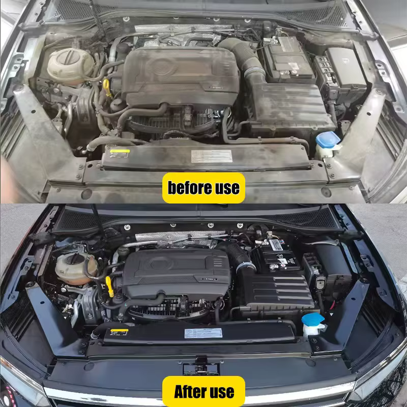 Nettoyant pour compartiment moteur de voiture, dégraissant et détachant pour taches d'huile moteur automobile, nettoyage sans eau, décontamination et dégraissage en profondeur