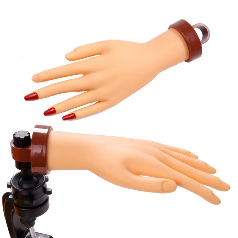 Nouveau [Tendance] Modèle de main artificielle pour nail art, flexible, souple, réglable, en plastique, pour la pratique, la formation en manucure et l'affichage