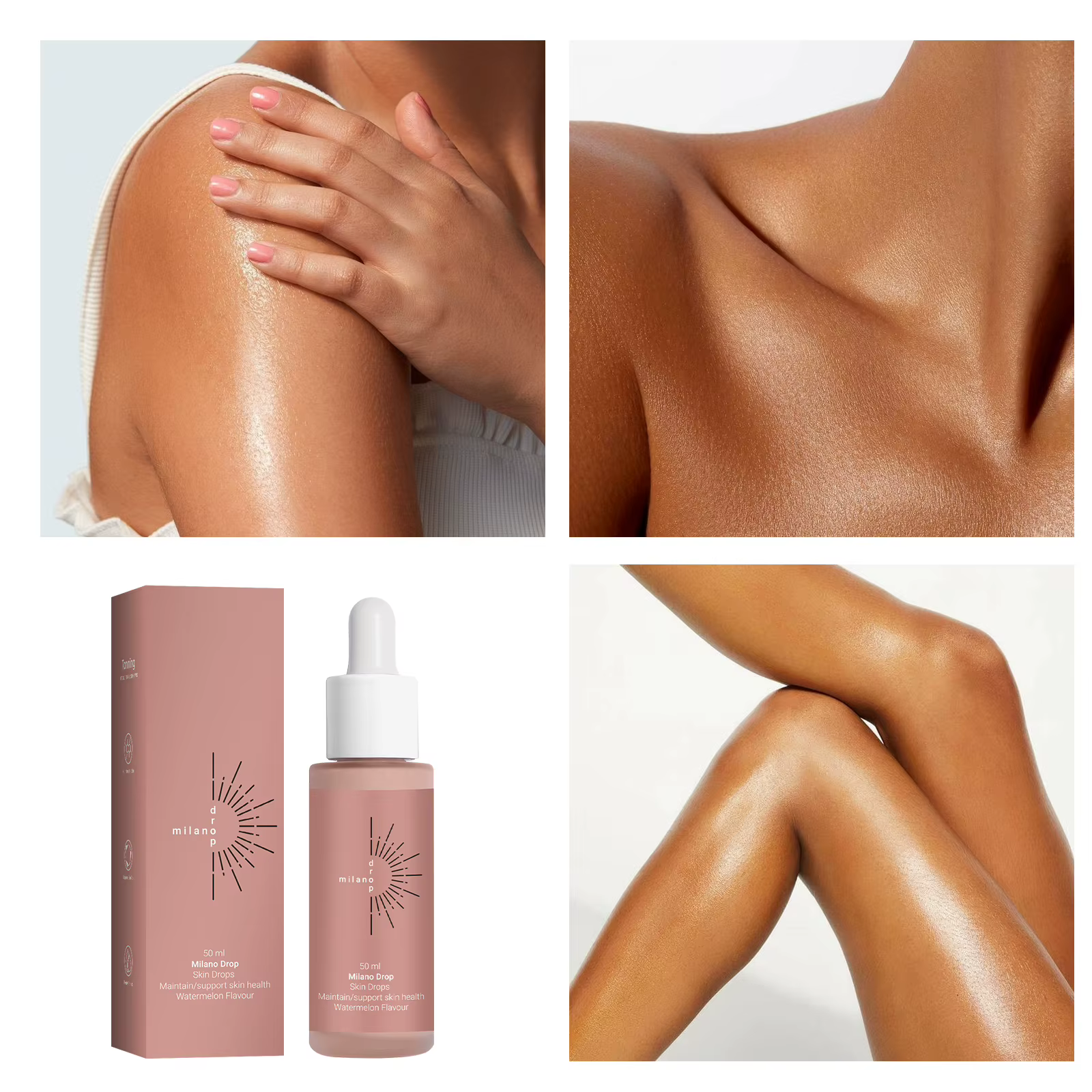 Gouttes autobronzantes douces Milano 50 ml – Sans parfum et sans alcool
