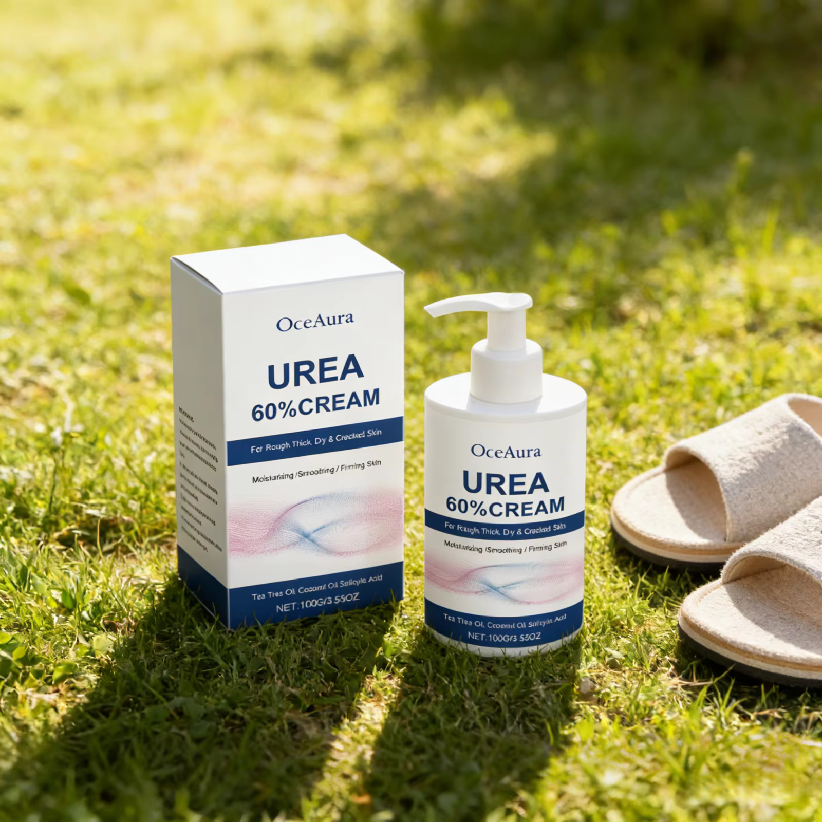 Crème pour les pieds à l'urée OceAura 60% hydratante longue durée
