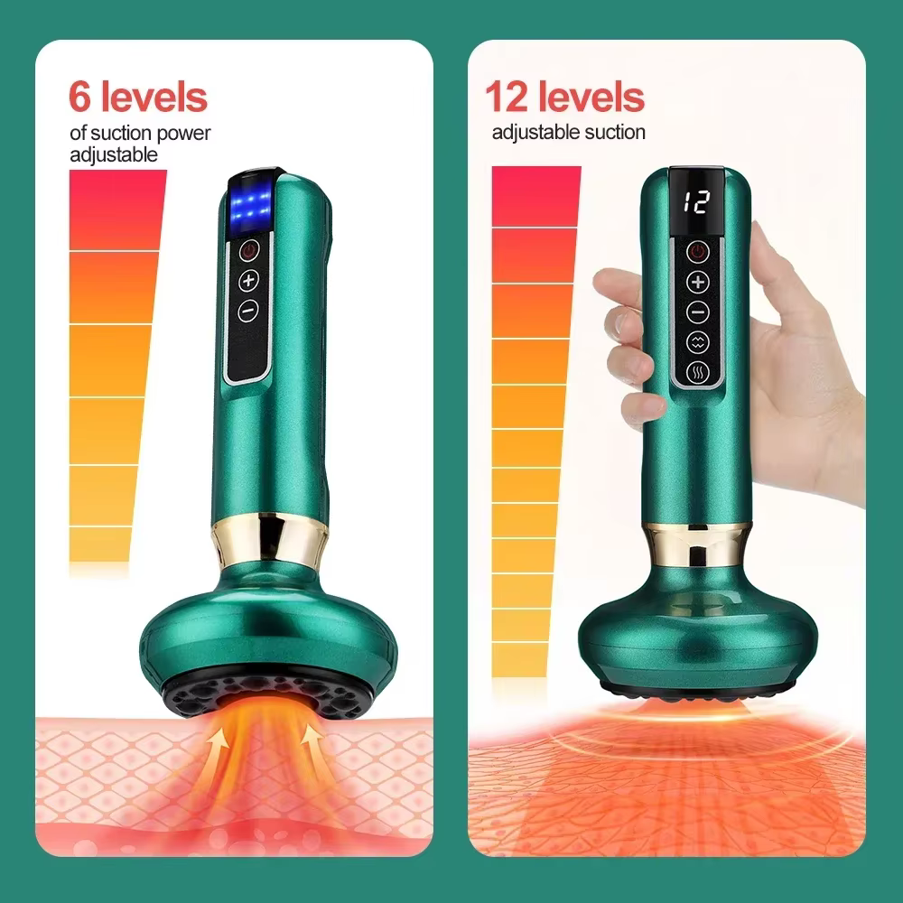 Masseur électrique tricolore GuaSha Anti-Cellulite ventouse sous vide beauté santé grattage chaleur infrarouge minceur Massage Thera
