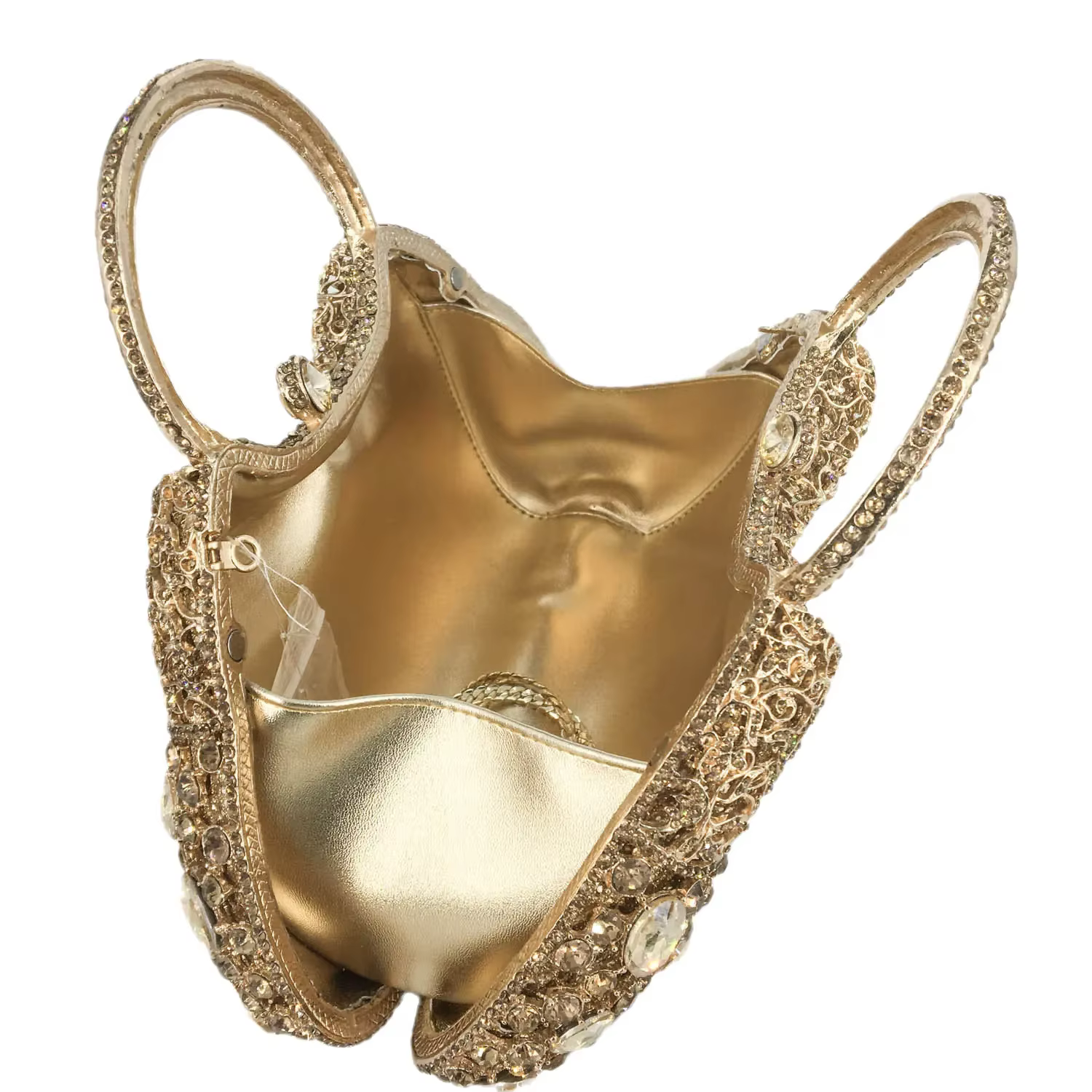 Boutique De FGG femmes sacs à main De soirée dorés poignée supérieure pochettes en cristal fourre-tout en métal sacs à main sac à main De soirée De mariage