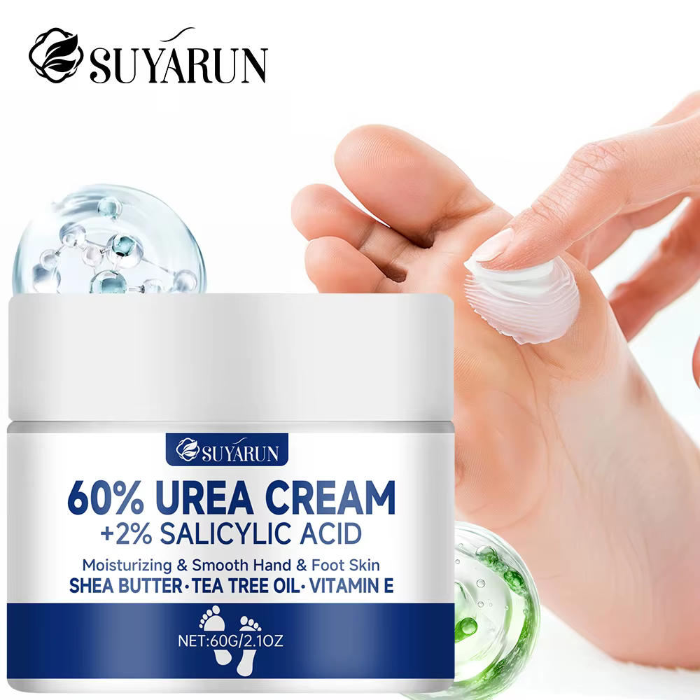 SUYARUN Crème pour les pieds à l'urée 60 % pour talons craquelés et peau sèche - Traitement hydratant intensif