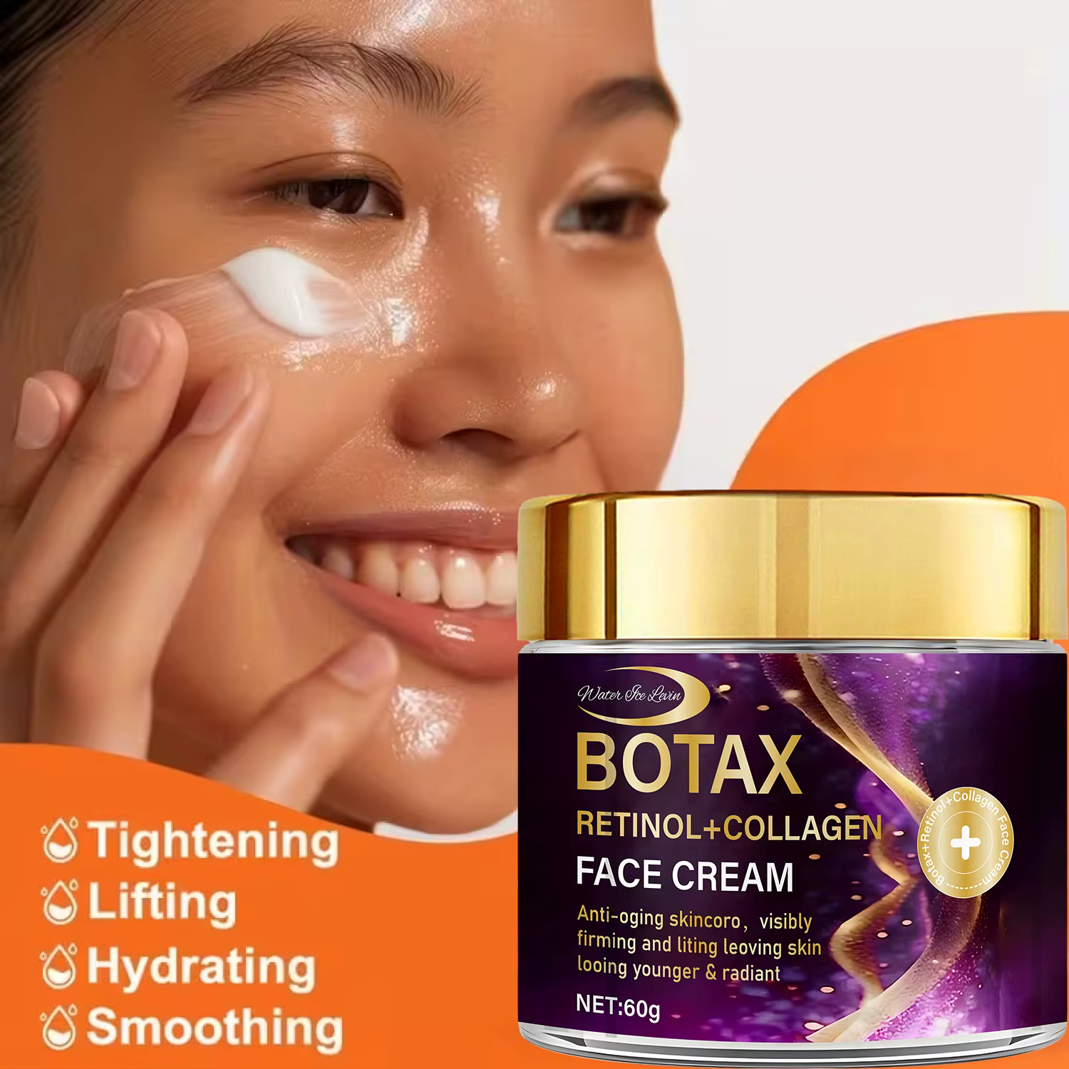 Crème visage au rétinol + collagène BOTAX : anti-âge, raffermit/levage visiblement, reconstitue les nutriments pour les peaux plus jeunes, radiantes et plus douces