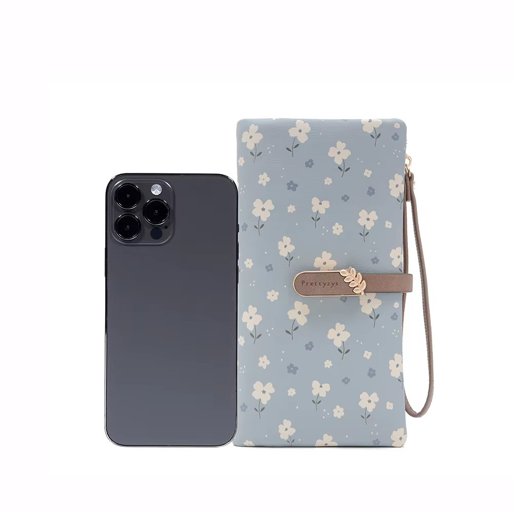 Sac à main long pour femme, nouvelle collection printemps/été 2024, style coréen, en PU imprimé, avec fermeture éclair et boucle, pliable, multifonction, peut servir de portefeuille long ou de pochett