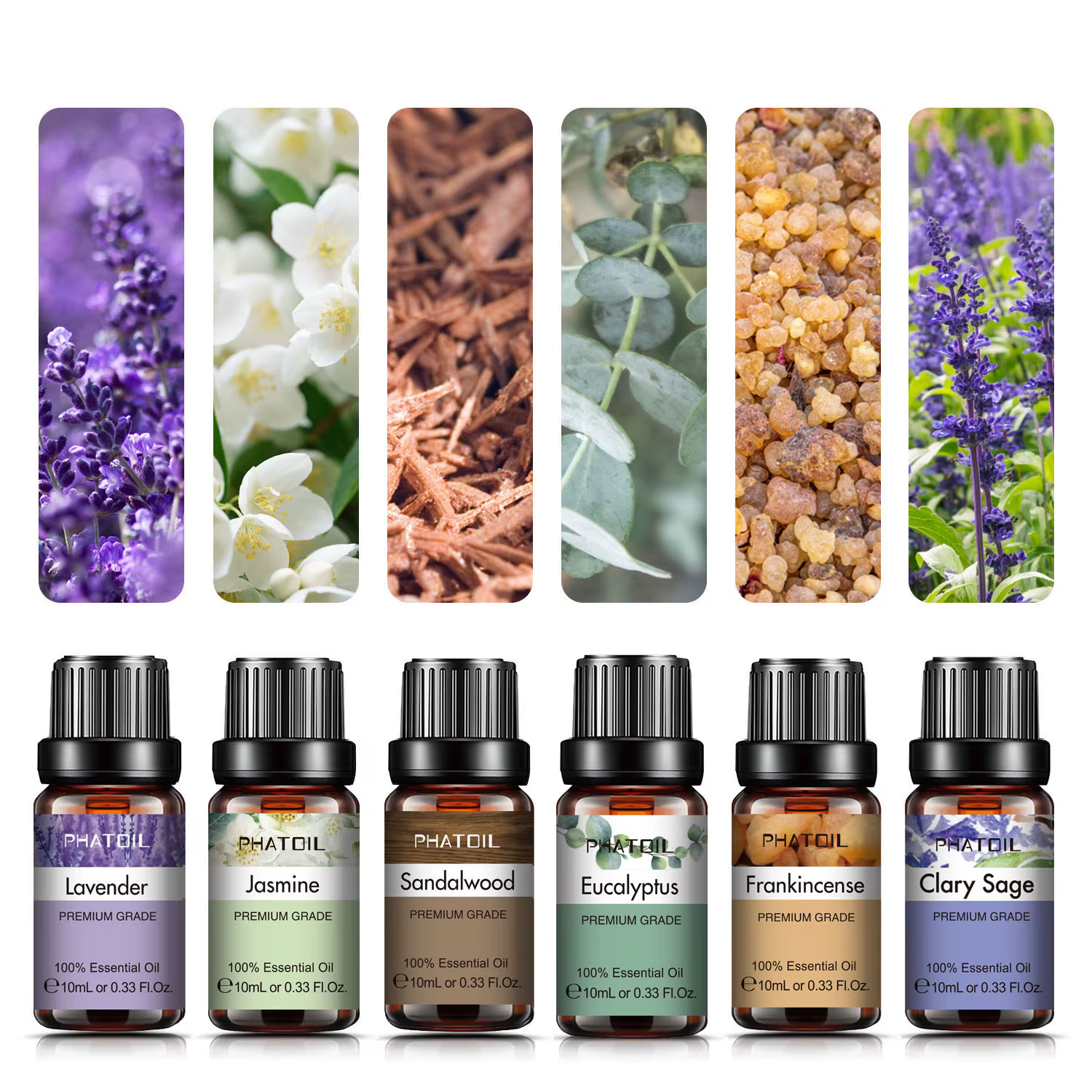 PHATOIL 10ml huiles essentielles de roses naturelles pures pour humidificateurs diffuseur Yoga méditation Ylang bergamote lavande vanille romarin
