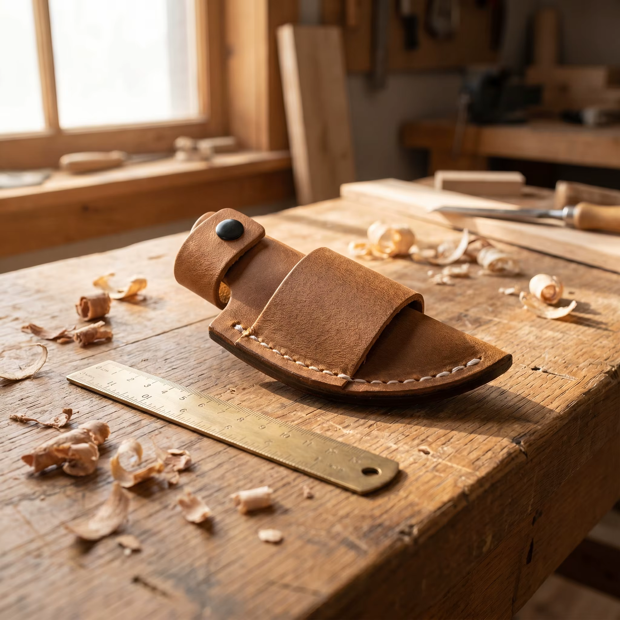 Étui en cuir pleine fleur de haute qualité, fabriqué à la main, outil durable pour les amateurs de plein air à porter au quotidien