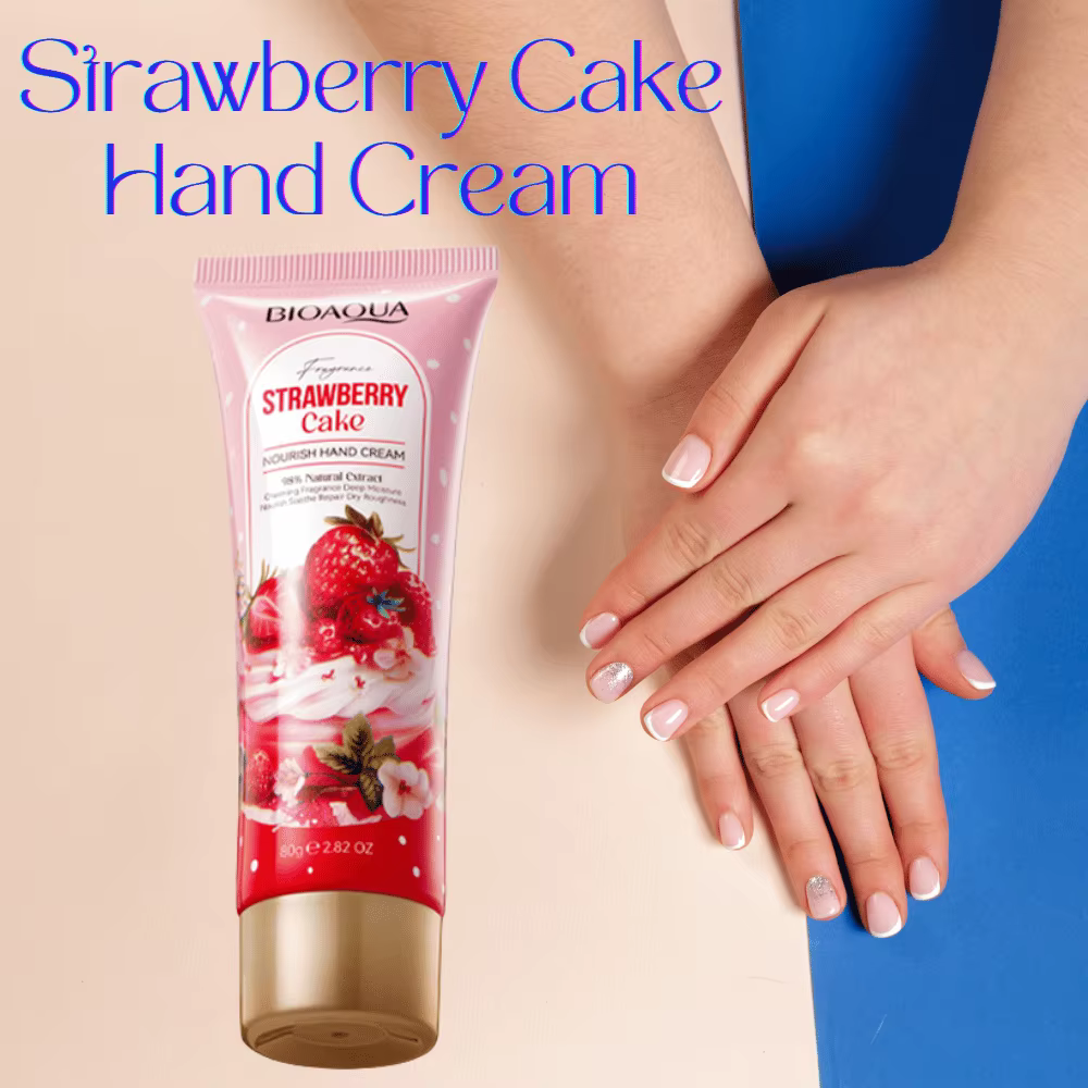 Crème pour les mains nourrissante au gâteau aux fraises 80g