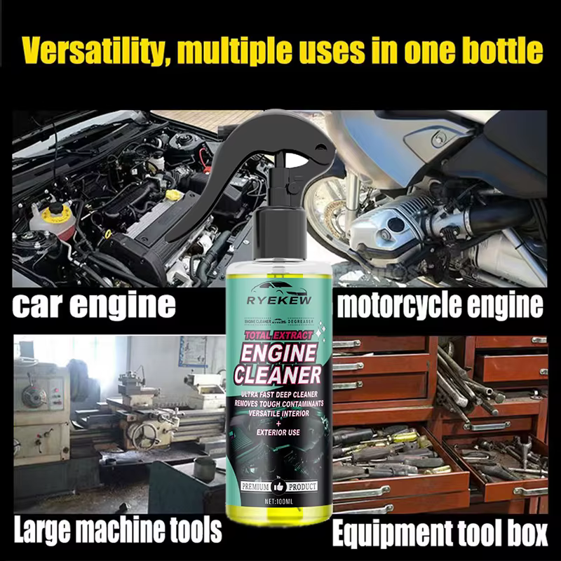 Nettoyant pour compartiment moteur de voiture, dégraissant et détachant pour taches d'huile moteur automobile, nettoyage sans eau, décontamination et dégraissage en profondeur