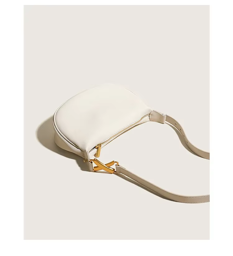 Mn Design-Sac à Main Demi-Lune Hobo en Cuir group pour Femme, Fourre-Tout à Poignée Unique, Sac à Main Aisselle, Beige, 2025