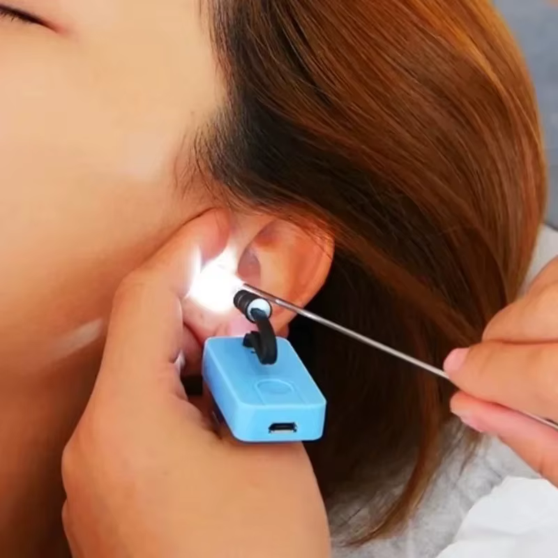 Lampe de nettoyage d'oreilles rechargeable à LED, marteau à cire pour piano, outil de nettoyage d'oreilles, lampe torche LED, accessoires de nettoyage d'oreilles