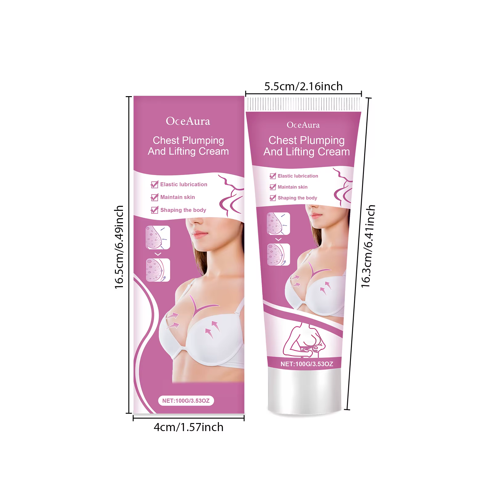 Crème Raffermissante et Volumatrice pour la Poitrine – Améliore les Seins Plats et Tombants – Soin et Massage