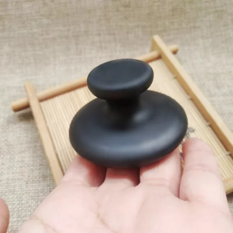 1 pierre brute noire huile de Massage en forme de champignon Spa pierre d'énergie pour le corps Massage du visage pierre rasage dos masseur