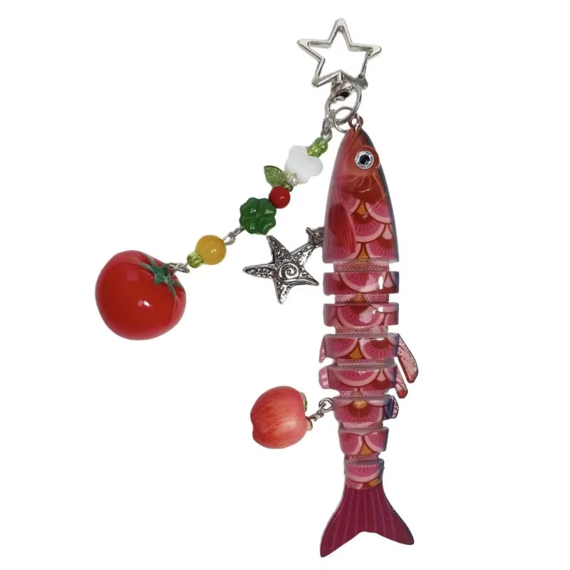 Porte-clés en poisson artificiel 39BB, fabriqué à main, cadeau Unique pour les pêcheurs les enfants