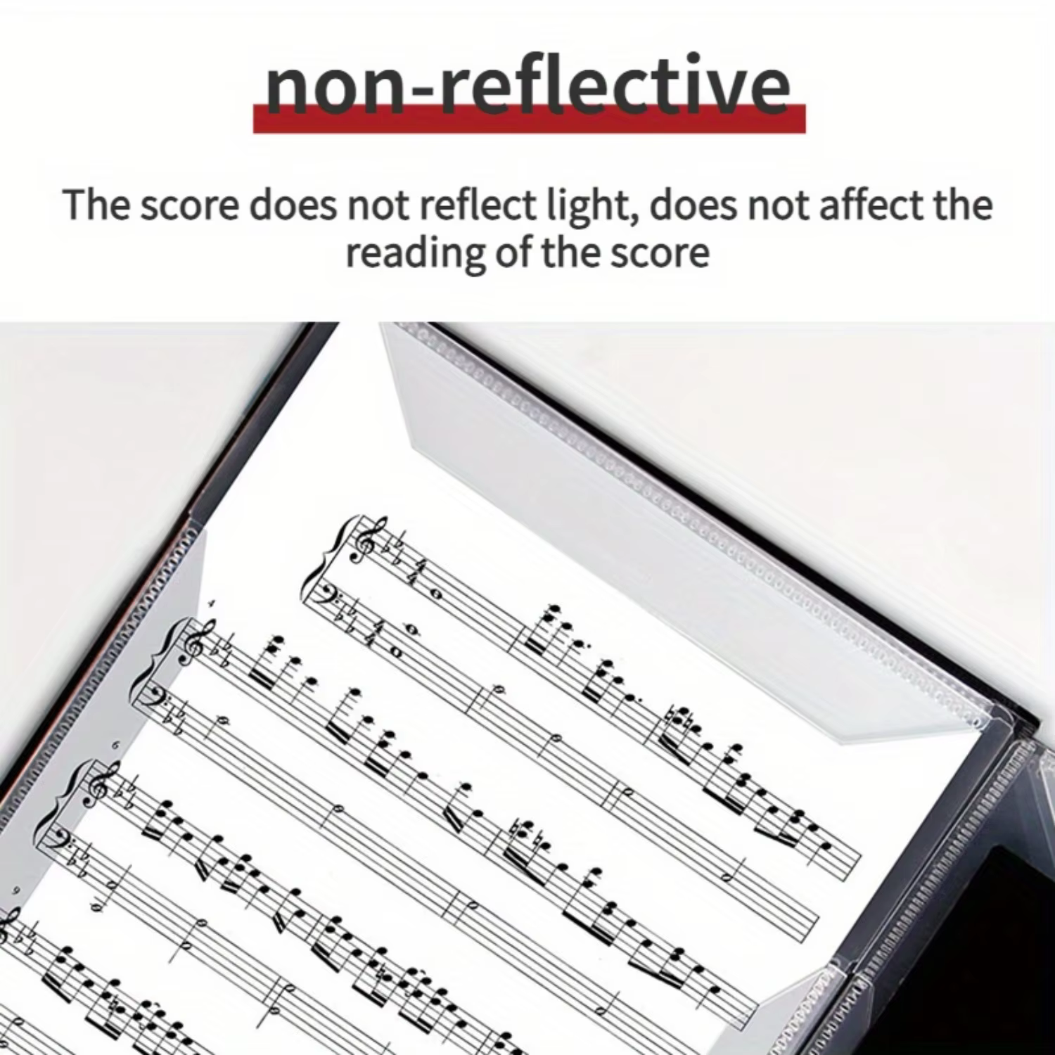 Clip pour partitions de piano de qualité supérieure, format A4, design tri-pliant, capacité six pages, durable et léger, parfait pour les musiciens