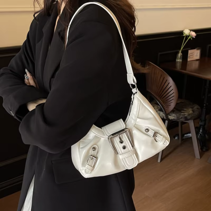 Sac fourre-tout en cuir pour femmes, sac à main à bandoulière simple avec fermeture éclair, sac à main décontracté à la mode pour dames